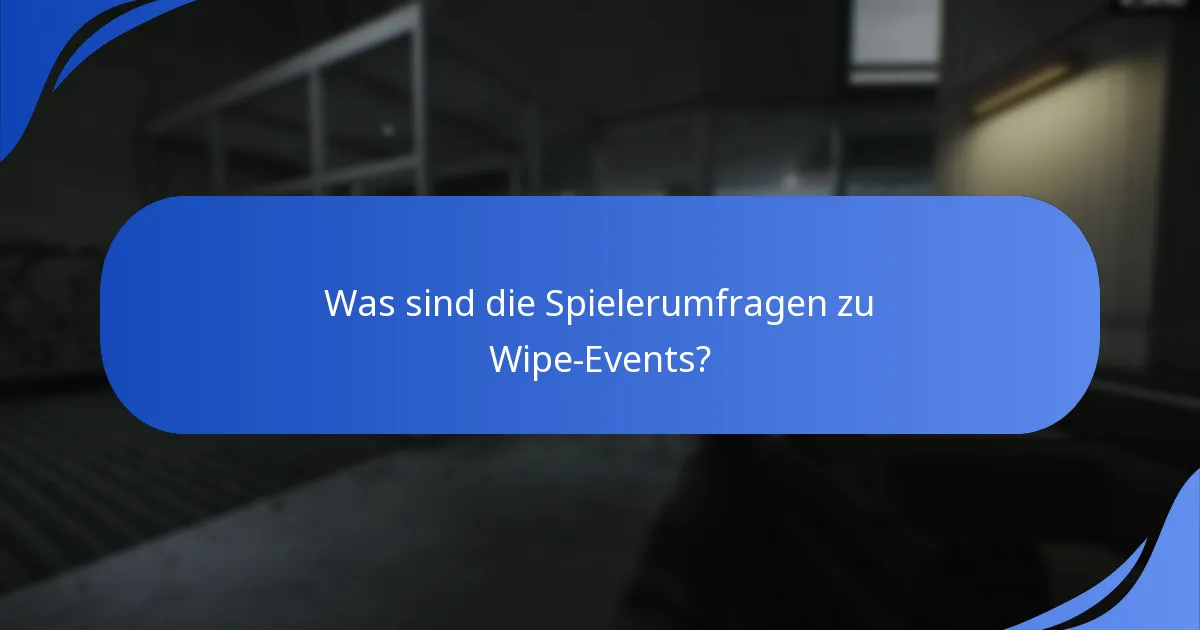 Was sind die Spielerumfragen zu Wipe-Events?