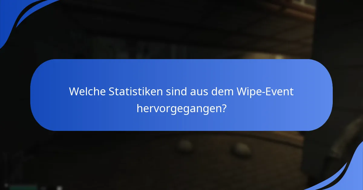 Welche Statistiken sind aus dem Wipe-Event hervorgegangen?