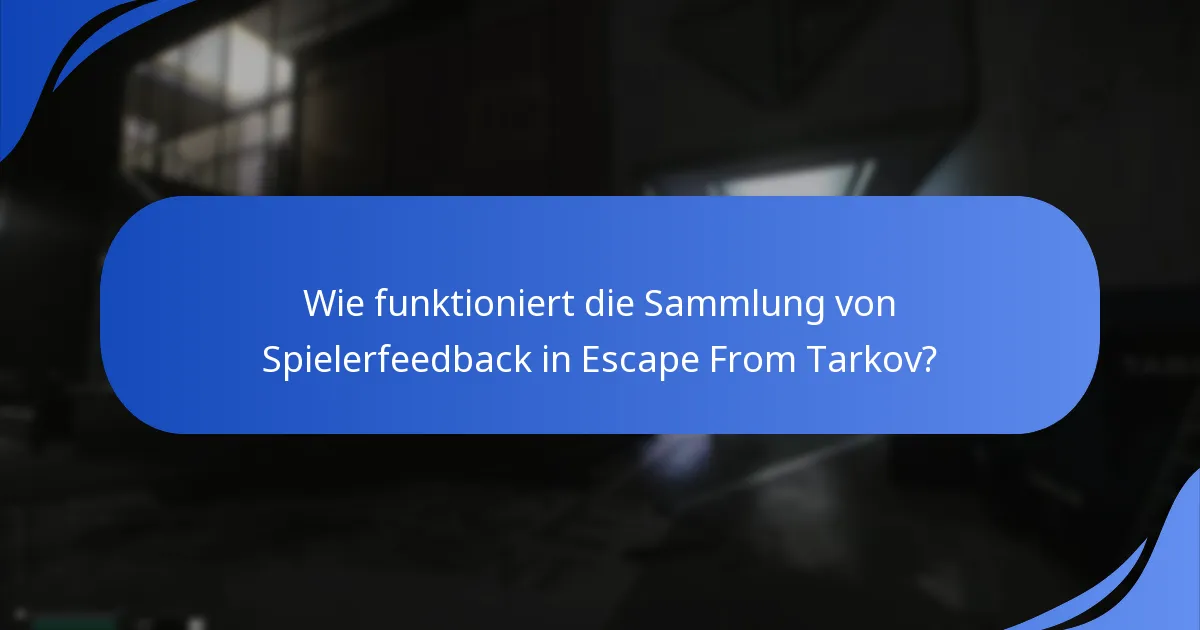 Wie funktioniert die Sammlung von Spielerfeedback in Escape From Tarkov?