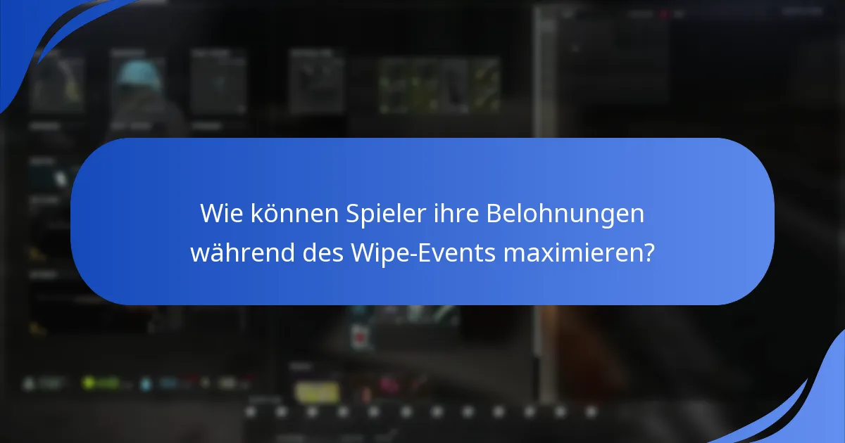 Wie können Spieler ihre Belohnungen während des Wipe-Events maximieren?