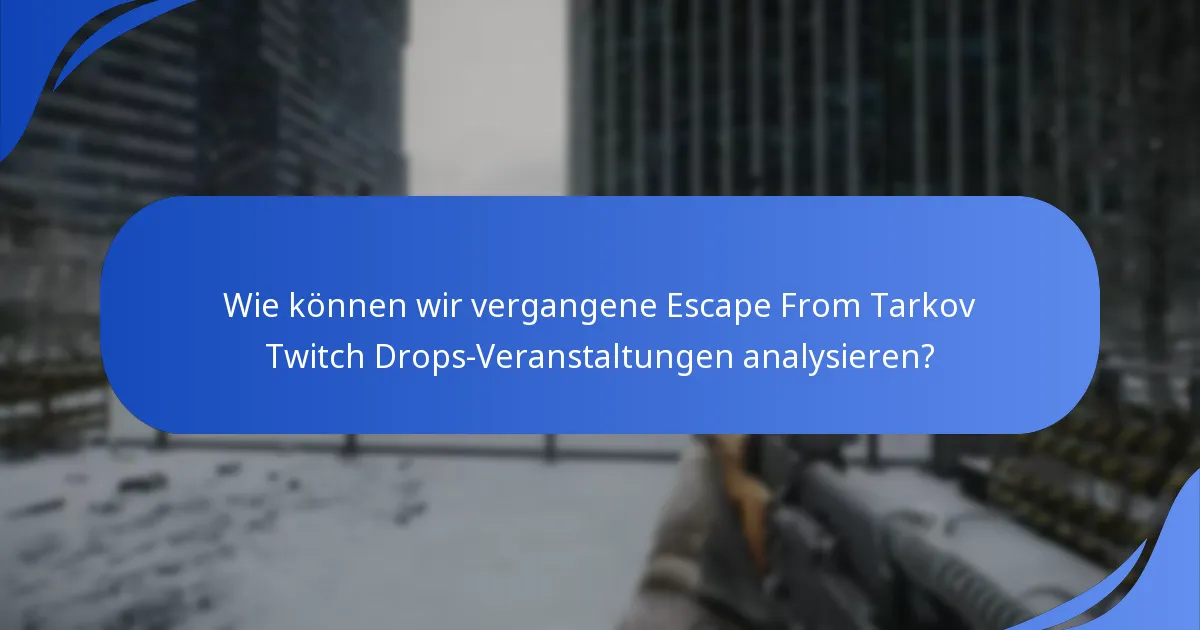 Wie können wir vergangene Escape From Tarkov Twitch Drops-Veranstaltungen analysieren?