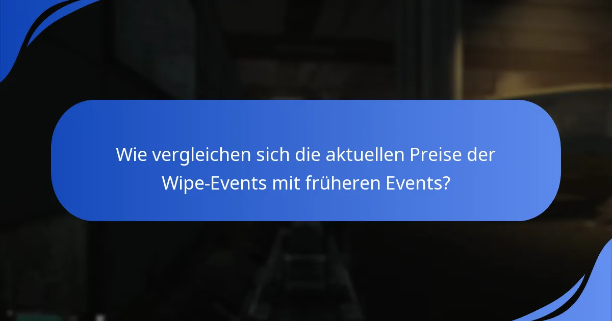 Wie vergleichen sich die aktuellen Preise der Wipe-Events mit früheren Events?