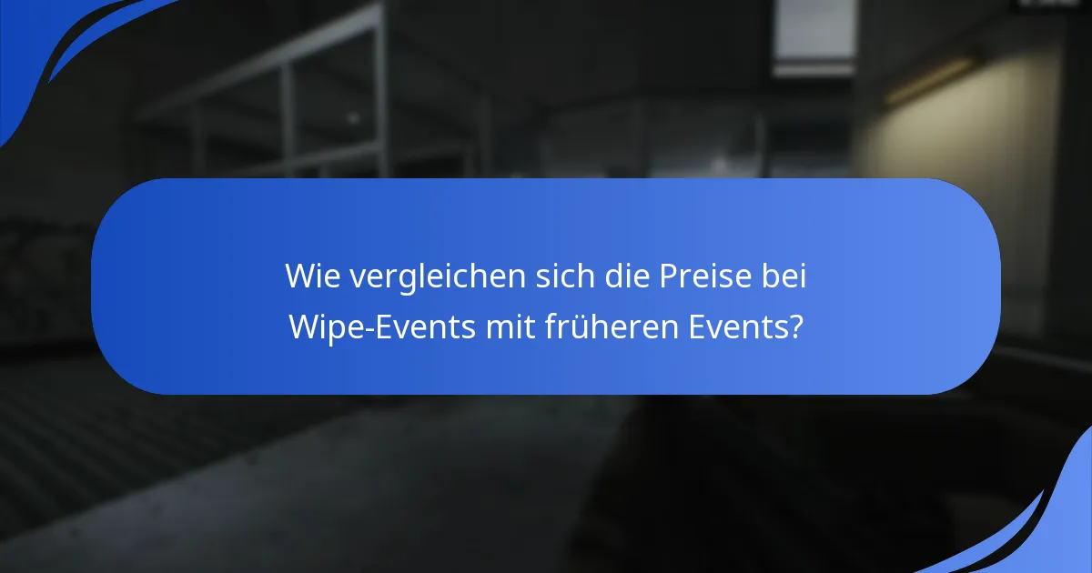 Wie vergleichen sich die Preise bei Wipe-Events mit früheren Events?