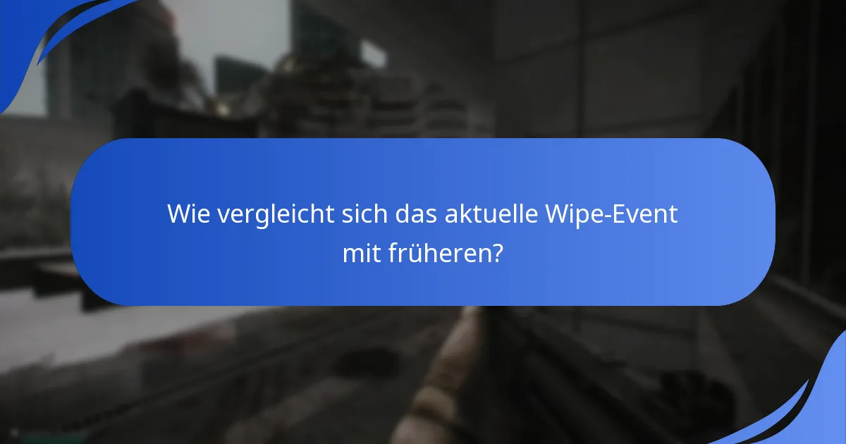 Wie vergleicht sich das aktuelle Wipe-Event mit früheren?