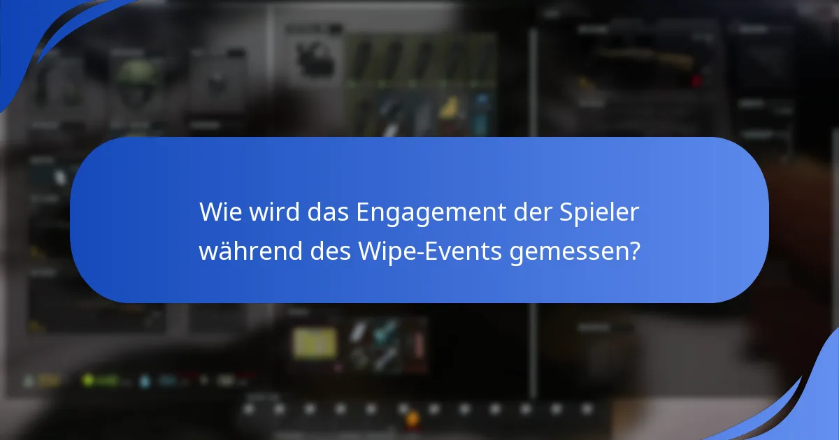 Wie wird das Engagement der Spieler während des Wipe-Events gemessen?